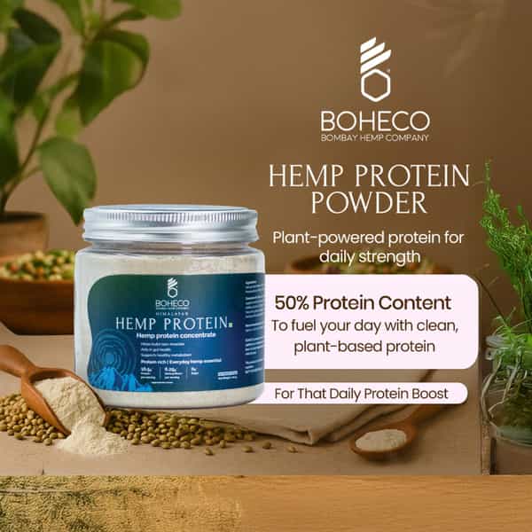 Boheco Himalayan Hemp Protein Powder | Has 50% Protein Content | Plant-Based Supplement | 500 Gm
