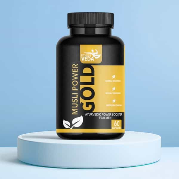 Fitness Veda Musli Power Gold - Ayurvedic Herbal Supplement With Safed Musli | Shilajit