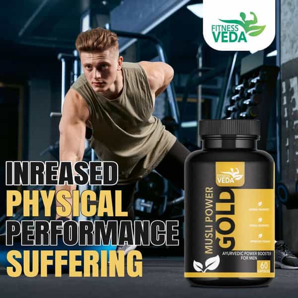Fitness Veda Musli Power Gold - Ayurvedic Herbal Supplement With Safed Musli | Shilajit