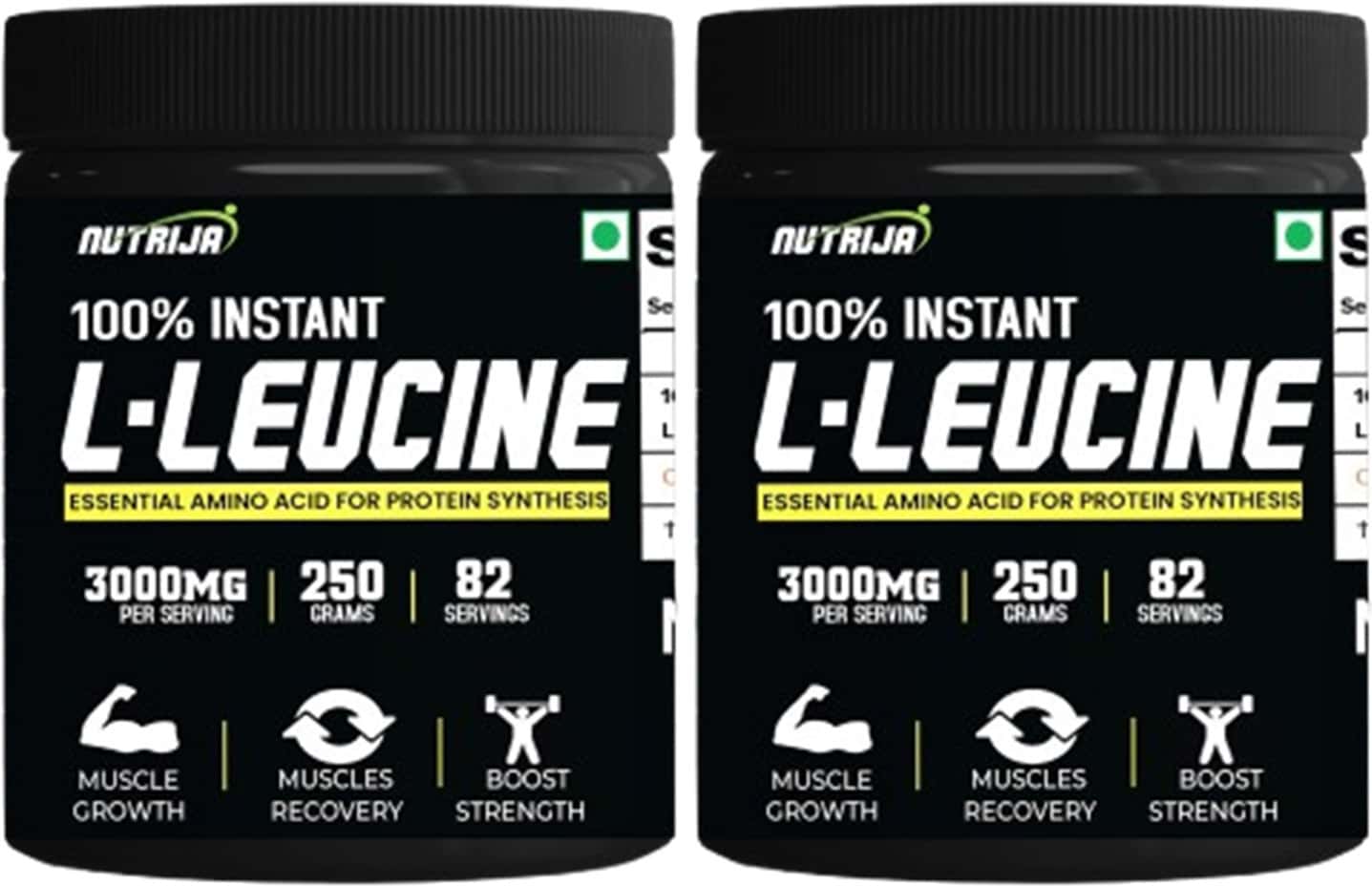 Nutrija Instant L-Leucine Powder -100% Pure & Usp Grade (250 Grams- Pack Of 2)