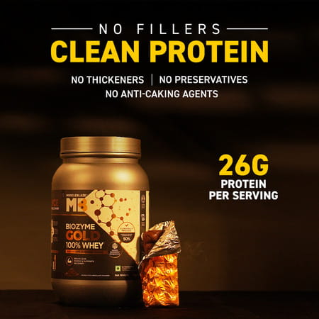 Muscleblaze Biozyme Gold 100% Whey Protein (Double Rich Chocolate| 1kg / 2.2 Lb)
