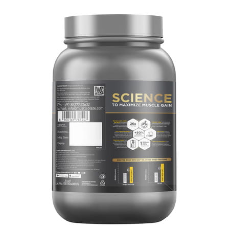 Muscleblaze Biozyme Gold 100% Whey Protein (Double Rich Chocolate| 1kg / 2.2 Lb)