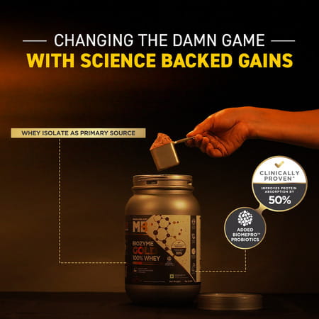 Muscleblaze Biozyme Gold 100% Whey Protein (Double Rich Chocolate| 1kg / 2.2 Lb)