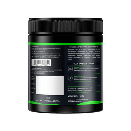 Muscleblaze Bcaa Pro Powder | Powerful Intra Workout (Tropical Fest | 240G | 30 Servings)