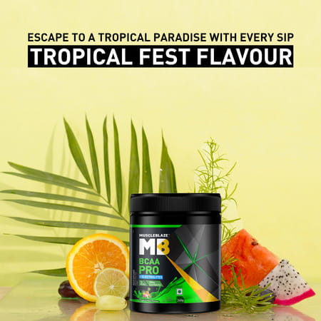 Muscleblaze Bcaa Pro Powder | Powerful Intra Workout (Tropical Fest | 240G | 30 Servings)