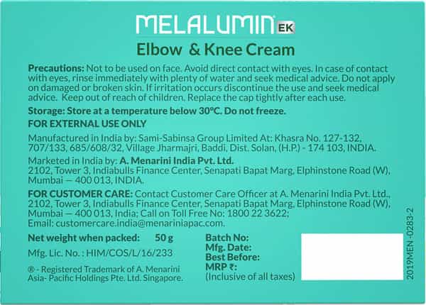Melalumin Elbow & Knee Cream 50 Gm