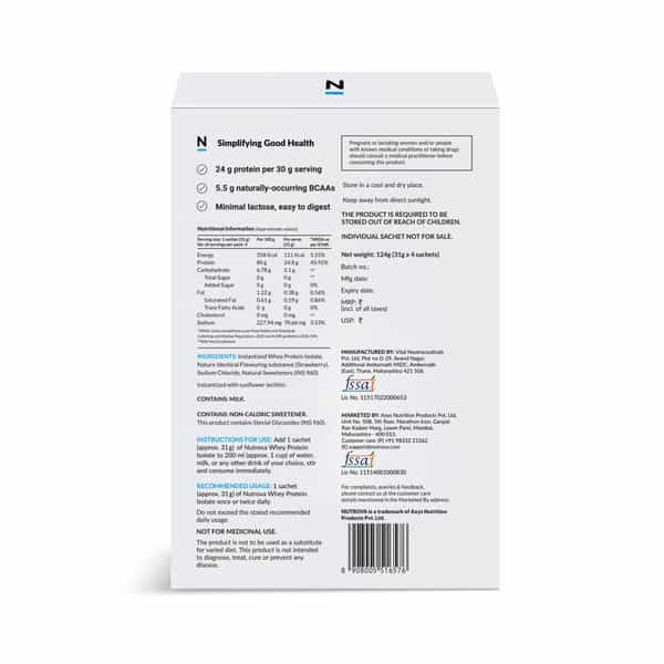 Nutrova Whey Protein Isolate (Strawberry) - Travel Pack
