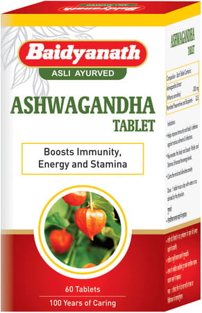 Baidyanath Nagpur Ashwagandha Tablet Immunity Booster Antioxidant 60 Tablets (Pack Of 2)