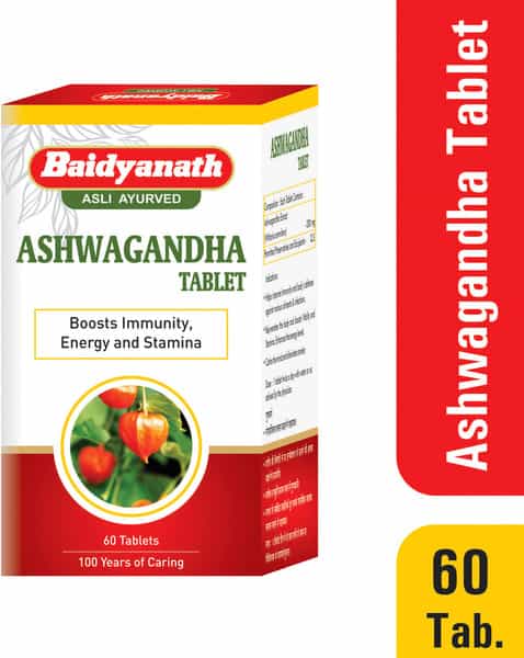 Baidyanath Asli Ayurved Ashwagandha Tablet Immunity Booster Antioxidant 60N (Pack Of 2)