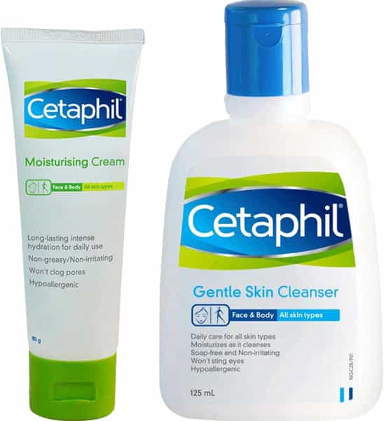 Cetaphil Moisturising Cream 80Gm & Gentle Skin Cleanser 125Ml | Combo
