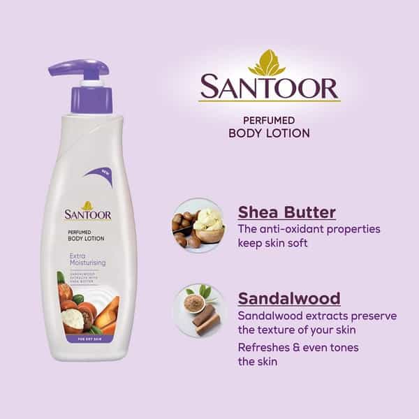 Santoor Perfumed Extra Moisturising Body Lotion (Buy 1 Get 1 Free) - 250 Ml Each