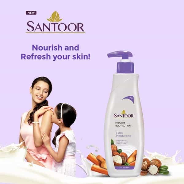 Santoor Perfumed Extra Moisturising Body Lotion (Buy 1 Get 1 Free) - 250 Ml Each
