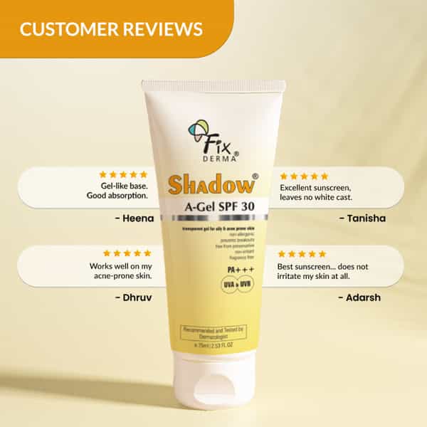 Fixderma Shadow A-Gel Spf 30 For Oily & Acne Prone Skin Sunscreen 75 Ml