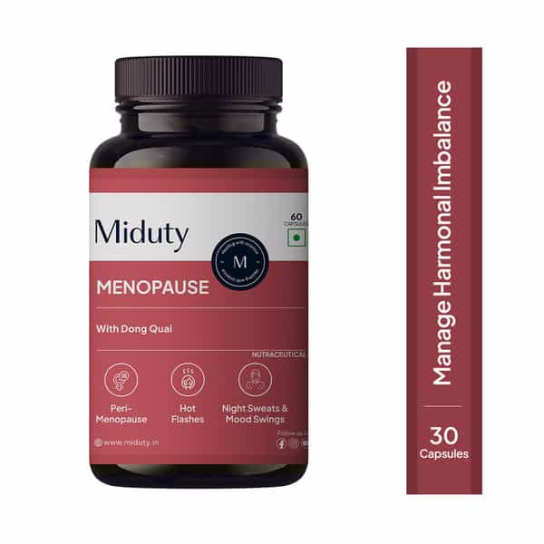 Miduty Menopause - Dong Quai - Maca Root - Peri Menopause - Hot Flash Relief - 60 Capsules
