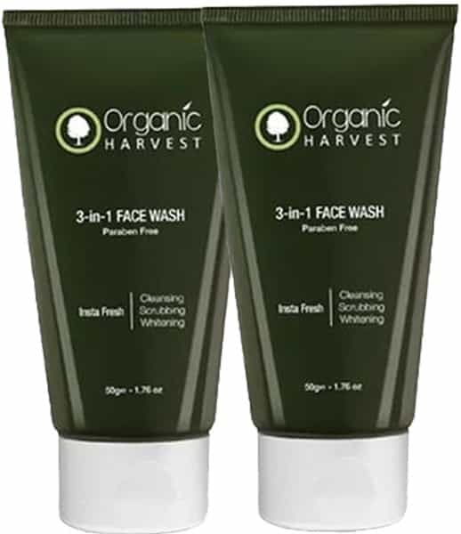 Organic Harvest 3-In-1 Paraben Free Face Wash - Pack Of 2