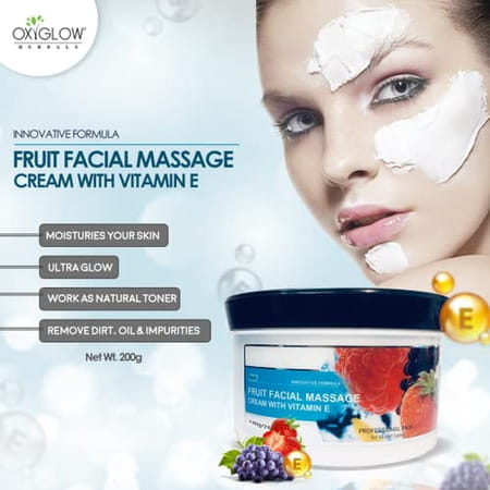 Oxyglow Herbals Fruit Face Massage Cream 200 Gm (Pack Of 1)