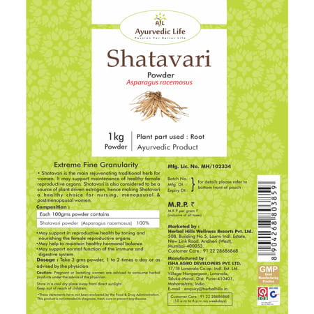 Ayurvedic Life Shatavari Powder - 1 Kg Powder (Pack Of 5)