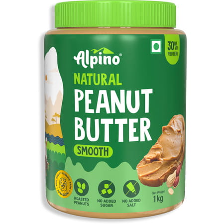 Alpino Natural Peanut Butter Smooth Jar 1 Kg