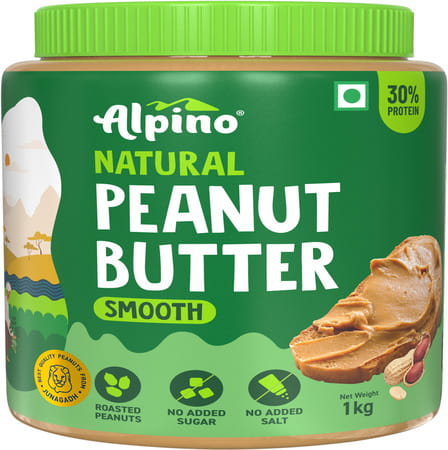 Alpino Natural Peanut Butter Smooth Jar 1 Kg