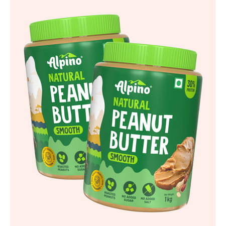 Alpino Natural Peanut Butter Smooth Jar 1 Kg