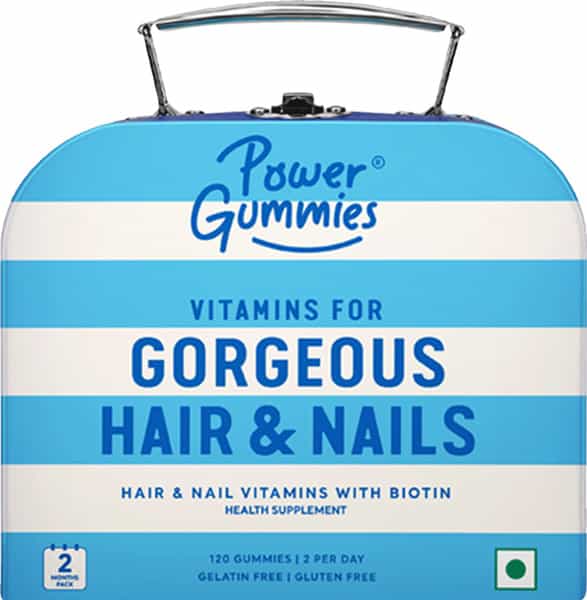 Power Gummies Hair & Nail Gummies With Biotin For Healthy Nails & Hair Growth (Pack Of 120)