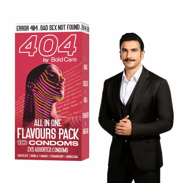 404 By Bold Care All In One Condoms For Men |5 Different Types |With Disposable Pouches - 10 Pcs.