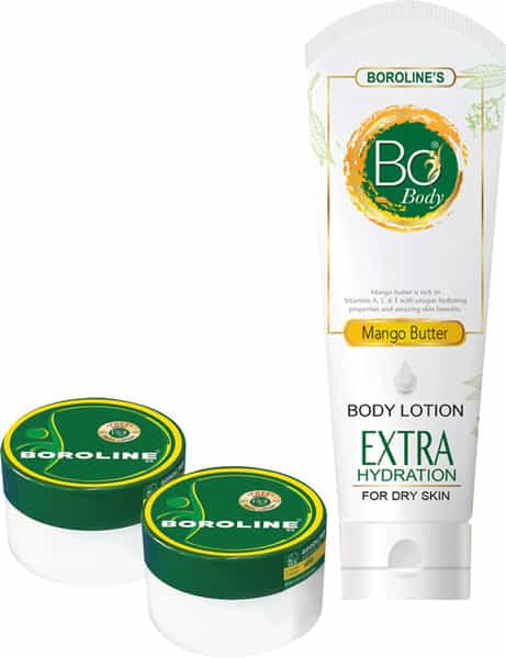 Boroline Dry Skin Care | Bo Body Lotion 100 Ml + Boroline Cream (40Gm X2) - (Combo Pack Of 3)