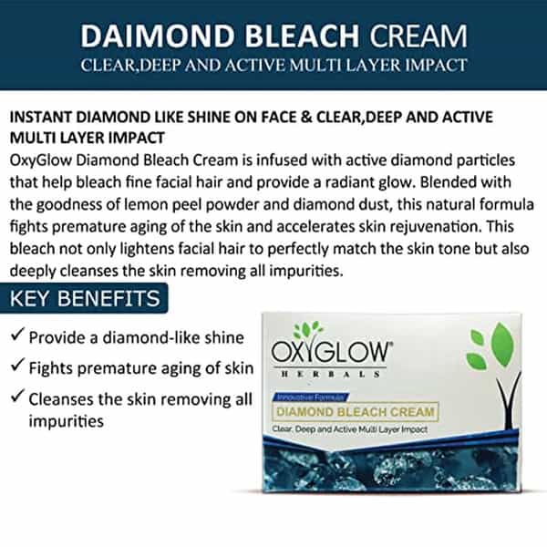 Oxyglow Herbals Bleach Diamond Cream |Cleardeep And Active Multi Layer Impact| 50Gram