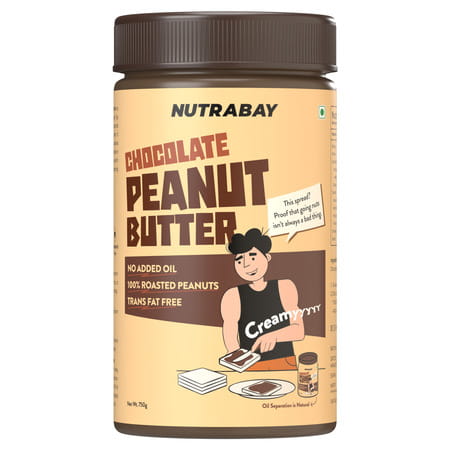 Nutrabay Foods Flavoured Peanut Butter - Chocolate Intense Creamy (750g+750g)