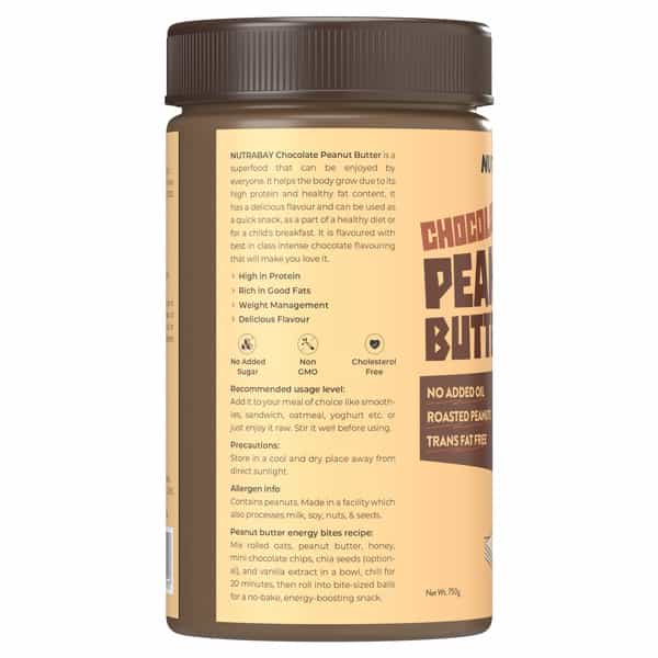 Nutrabay Foods Flavoured Peanut Butter - Chocolate Intense Creamy (750G+750G)