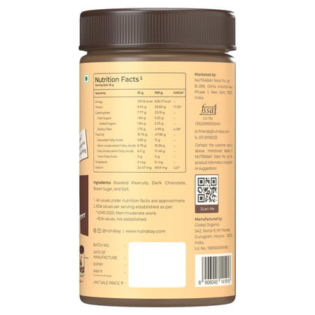 Nutrabay Foods Flavoured Peanut Butter - Chocolate Intense Creamy (750G+750G)