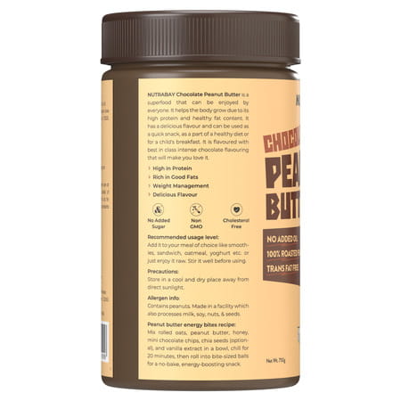 Nutrabay Foods Flavoured Peanut Butter - Chocolate Intense Creamy (750g+750g)