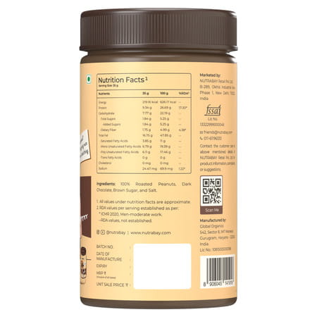Nutrabay Foods Flavoured Peanut Butter - Chocolate Intense Creamy (750g+750g)