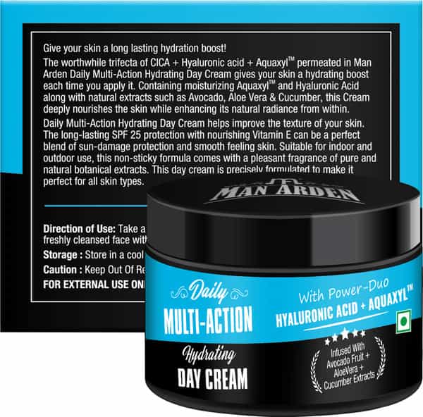 Man Arden Daily Multi-Action Hydrating Day Cream Cicaspf 25 Uva / Uvb Pa+++ 50G