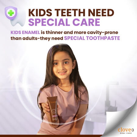 Clove Kids Toothpaste (3+Years) Natural Strawberry Flavour | No Artificial Flavours 100g