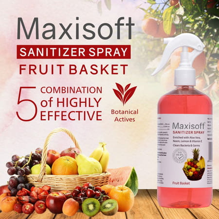 Maxisoft Sanitizer Spray | Fruit Basket | 500 Ml | Pack Of 4