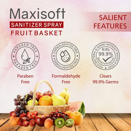 Maxisoft Sanitizer Spray | Fruit Basket | 500 Ml | Pack Of 4