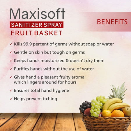 Maxisoft Sanitizer Spray | Fruit Basket | 500 Ml | Pack Of 4