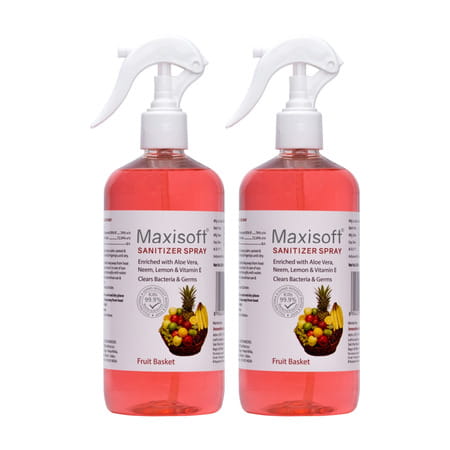 Maxisoft Sanitizer Spray | Fruit Basket | 500 Ml | Pack Of 4