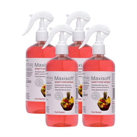Maxisoft Sanitizer Spray | Fruit Basket | 500 Ml | Pack Of 4