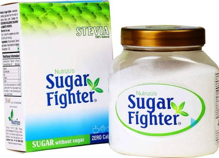 Sugar Fighter Stevia - Zero Calories & Fat Free Sweetener - Combo - 100 Gm Powder Jar + 20 Sachets