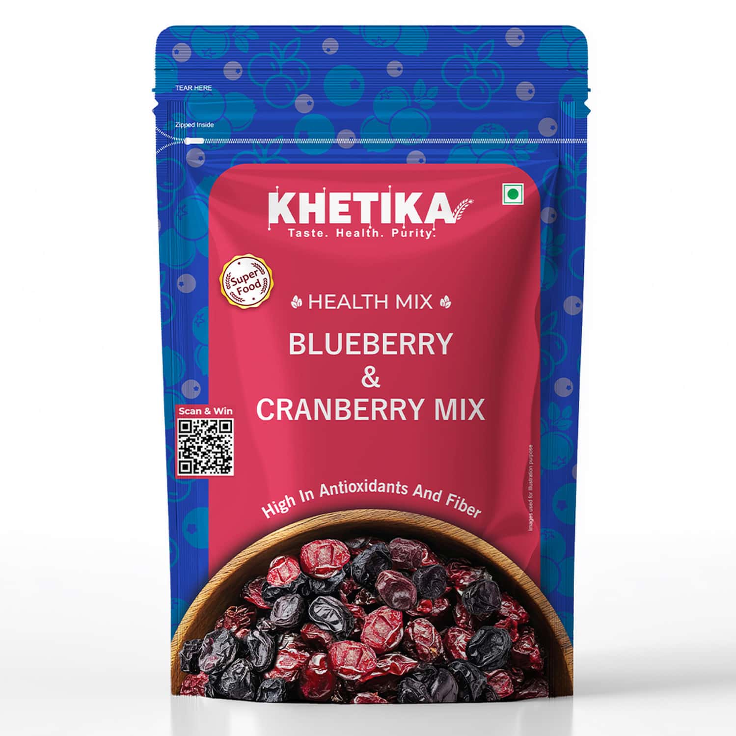 Khetika Premium Cranberry And Blueberry Mix 200g