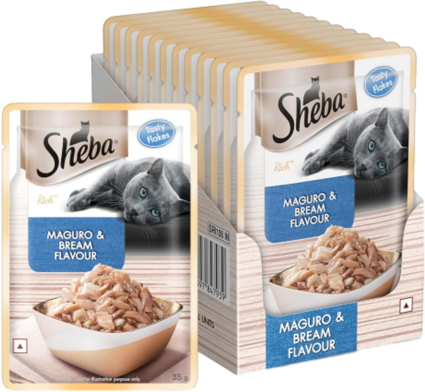 Sheba Rich Premium Adult (1+ Years) Wet Cat Food | Maguro & Bream Flavour | 12 X 35 G