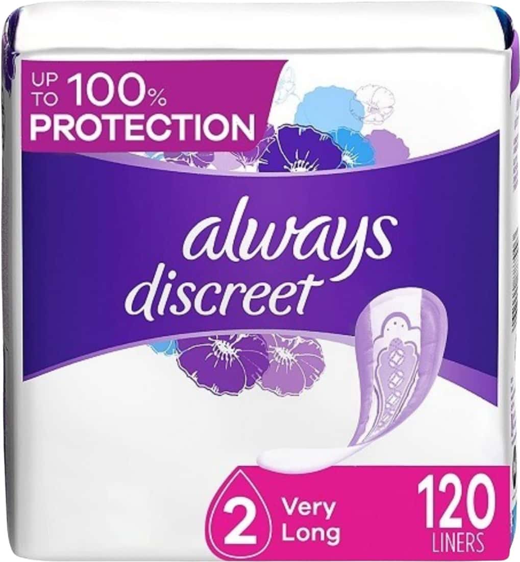 Always Discreet| Incontinence Liners| Very Light| Regular Length| 120 Count