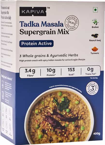 Kapiva Tadka Masala Supergrain Mix 400G |10G Protein Breakfast