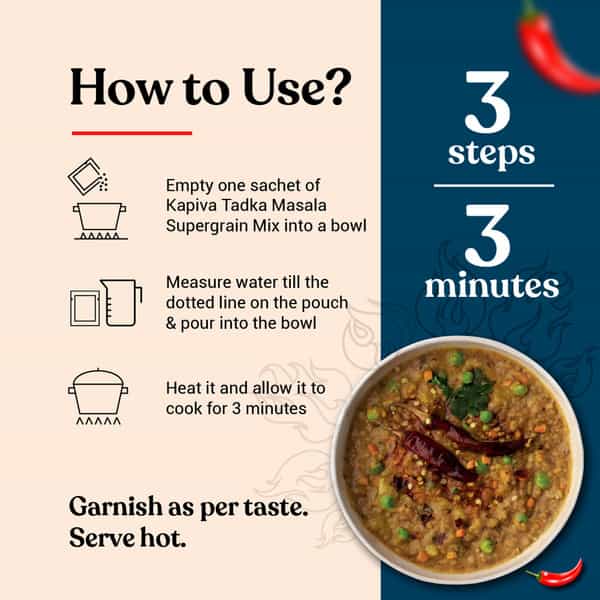 Kapiva Tadka Masala Supergrain Mix 400G |10G Protein Breakfast