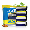 Letsshave Pro 6 Advance Face & Body Shaving Razor Blade Refills/Cartridges Pack Of 4
