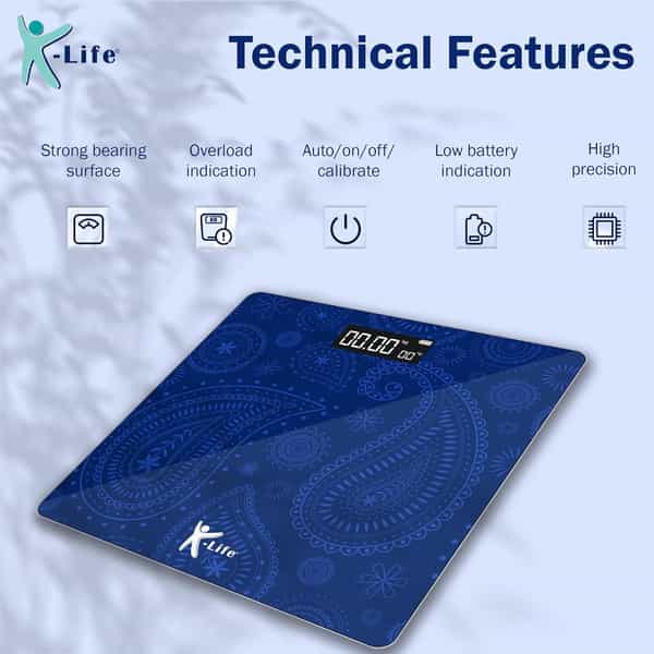 K-Life Ws-109 Digital Body Weight Machine For Home | High Precision Weighing Scale | 180Kg Capacity