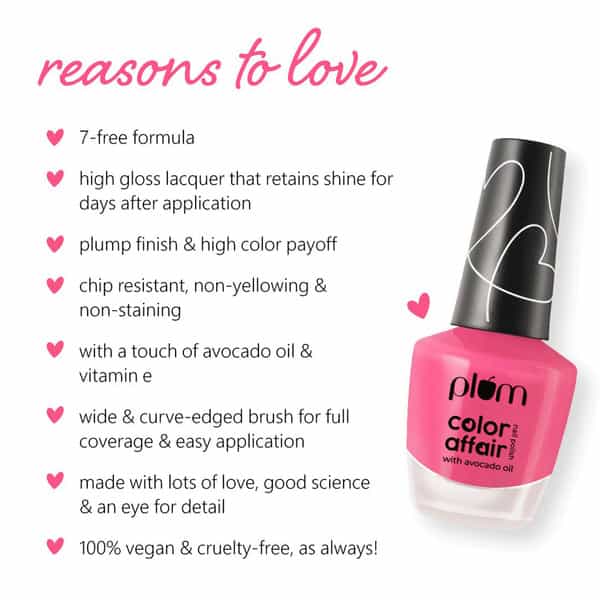 Plum Color Affair Nail Polish - Pretty In Pink - 133 7-Free Formula 11 Ml