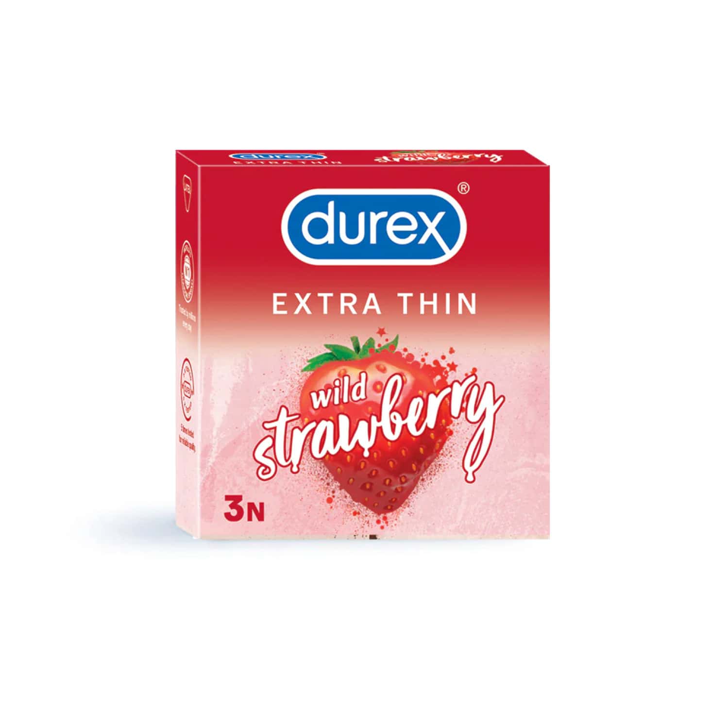 Buy DUREX EXTRA THIN WILD STRAWBERRY CONDOM 3 NO'S Online & Get